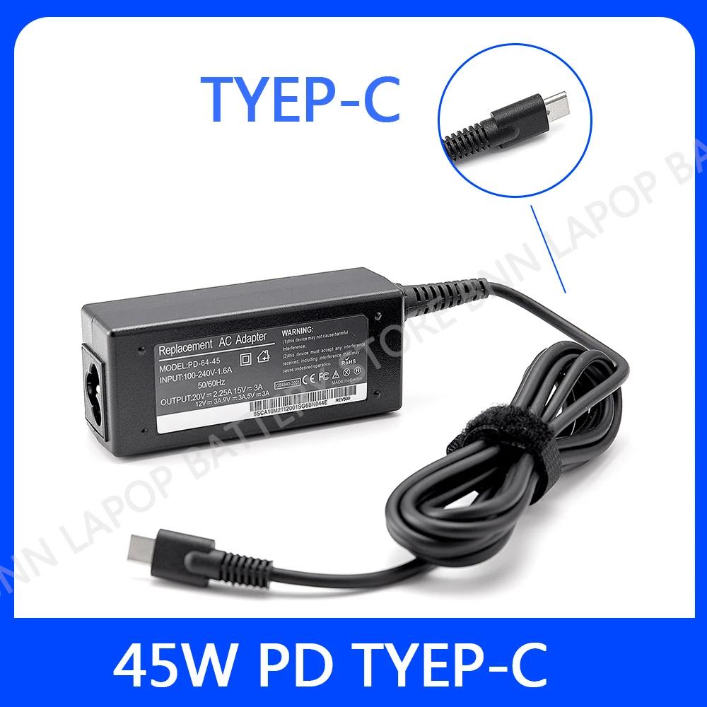 Adaptador PD do tipo-C, Poder do ũž USB-C, Acer/Asus/HP/DELL porttail, 45W